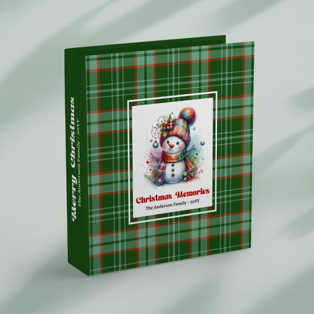 Classic Christmas snowman memory album binder  (Classic Christmas snowman memory album binder editable joy

)