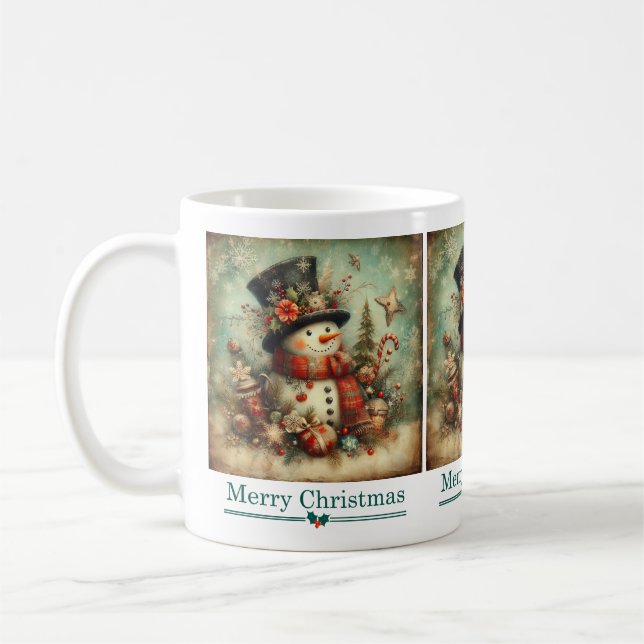 Classic Christmas Snowman Mug (Left)