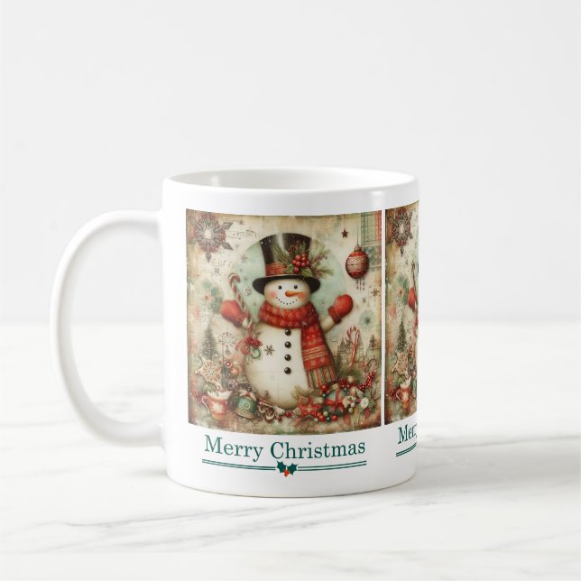Classic Christmas Snowman Mug (Left)