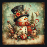 Classic Christmas Snowman Poster<br><div class="desc">classic christmas snowman poster</div>