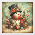 Classic Christmas Snowman Window Cling<br><div class="desc">classic christmas snowman window cling</div>
