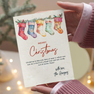 Classic Christmas Stockings Custom Christmas Holiday Card