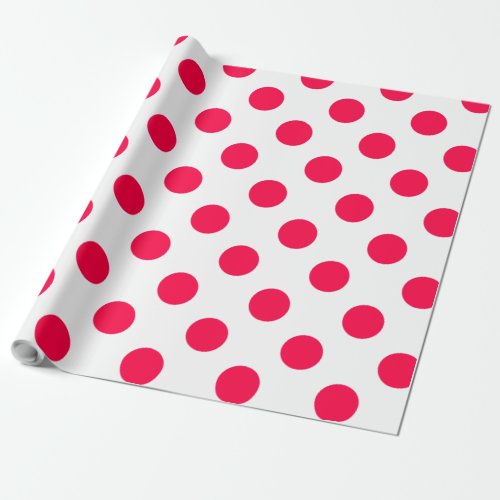 Classic Christmas Template Red Polka Dots White Wrapping Paper