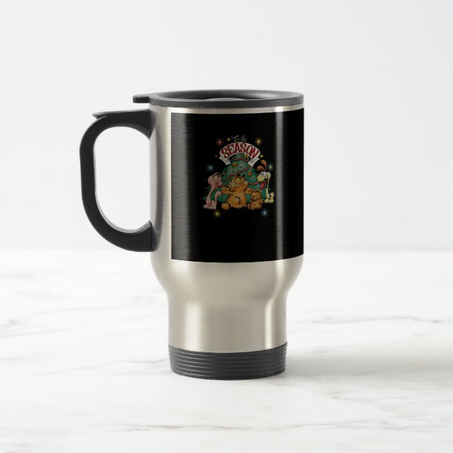 Classic Christmas Tis The Season Odie Arlene Travel Mug (Left)