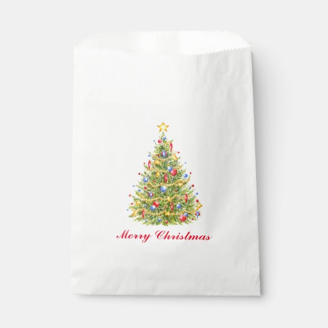 Classic Christmas Tree Favor Bags Merry Christmas (Front)