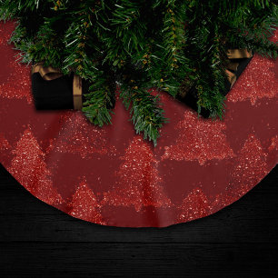 Classic Christmas Tree Festive Rich Crimson Red Brushed Polyester Tree Skirt