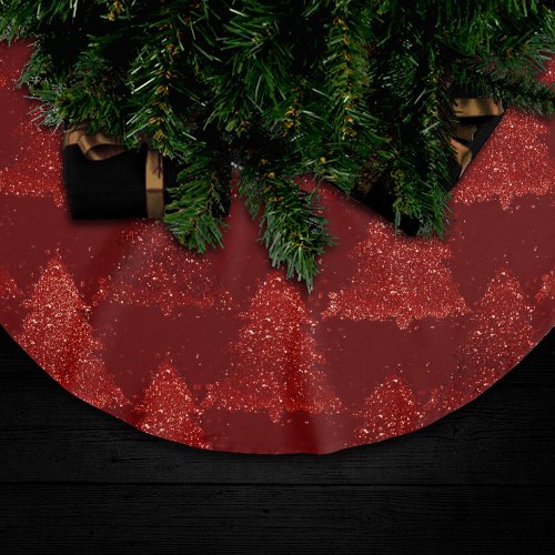 Classic Christmas Tree  Festive Rich Crimson Red Brushed Polyester Tree Skirt