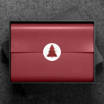 Classic Christmas Tree | Festive Rich Crimson Red Classic Round Sticker<br><div class="desc">Tis the season to decorate and entertain! Modern, dark, and moody abstract holiday tree and hand-lettered "Merry Christmas" in with a rich, luxe palette. This elegant festive design features a whimsical sparkly Christmas tree with a frisky paint splatter enhanced with faux metallic glitter. For other colors or matching products, please...</div>