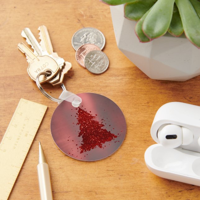 Classic Christmas Tree | Festive Rich Crimson Red Keychain (Desk)
