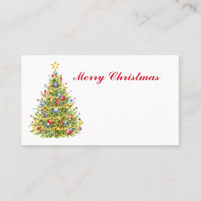 Classic Christmas Tree Flat Place Cards (Front)
