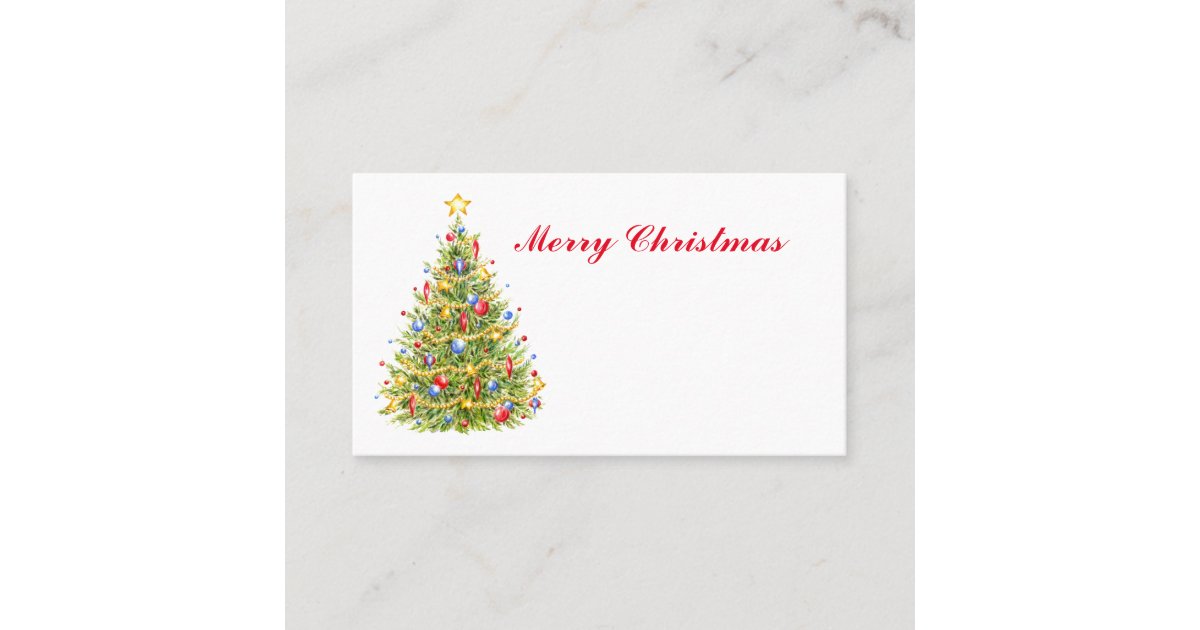 Classic Christmas Tree Flat Place Cards | Zazzle