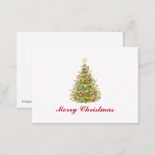 Classic Christmas Tree Gift Tag Enclosure Card 
