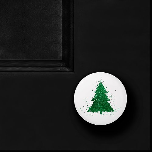 Classic Christmas Tree  Gorgeous Bold Kelly Green Ceramic Knob