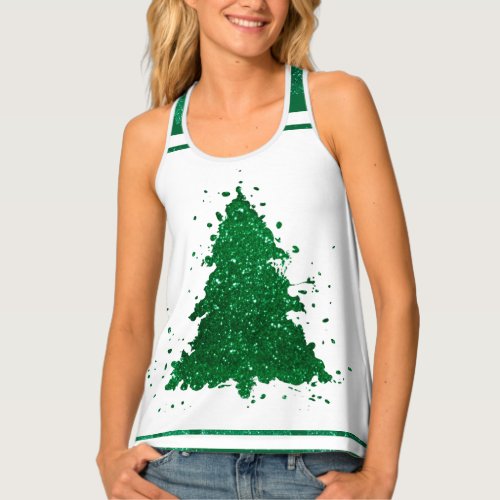 Classic Christmas Tree  Gorgeous Bold Kelly Green Tank Top