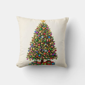 Classic Christmas Tree Holiday Throw Pillow