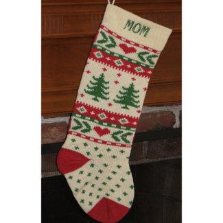 Classic Christmas Tree Knit Christmas Stocking