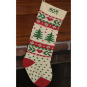 Classic Christmas Tree Knit Christmas Stocking (Front)