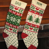Classic Christmas Tree Knit Christmas Stocking (Group)