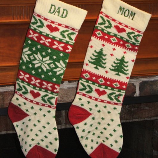 Classic Christmas Tree Knit Christmas Stocking (Group)