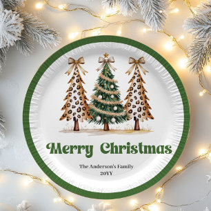 Classic Christmas Tree Personalized Paper Plates