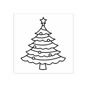 Classic Christmas Tree Rubber Stamp