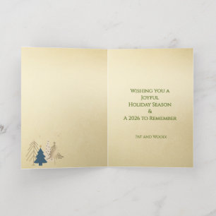 Classic Christmas Tree Seasons Greetings Gold Foil Greeting Card