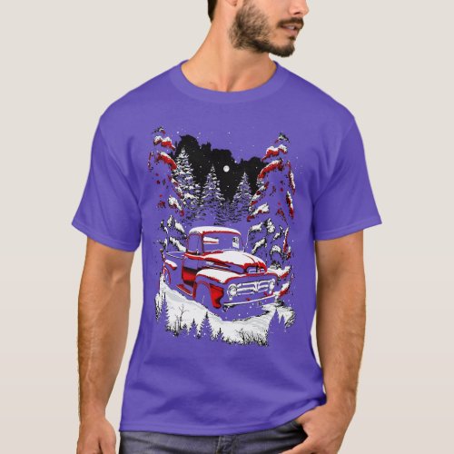 Classic Christmas Truck for Vintage Lovers T_Shirt