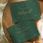 Classic Christmas Wedding Bridesmaid Proposal Invitation<br><div class="desc">This classic Christmas wedding bridesmaid proposal invitation features a clean, bright white backdrop with simple, minimalist black and gold lettering and handwritten calligraphy accents. Embellishments of beautiful and classic green and red Christmas wreaths with delicate gold features create a perfect winter holiday aesthetic while maintaining a polished elegance for your...</div>