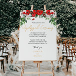 Classic Christmas Wedding Unplugged Ceremony Sign<br><div class="desc">This classic Christmas wedding unplugged ceremony sign features a clean, bright white backdrop with simple, minimalist black and gold lettering and handwritten calligraphy accents. Embellishments of beautiful and classic green and red Christmas wreaths with delicate gold features create a perfect winter holiday aesthetic while maintaining a polished elegance for your...</div>