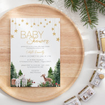 Classic Christmas White Gender Neutral Baby Shower Invitation