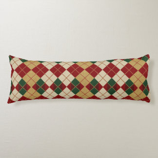 Classic, Christmas/winter argyle patterned Body Pillow