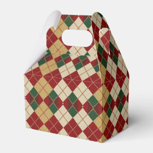 Classic, Christmas/winter argyle patterned Favor Boxes
