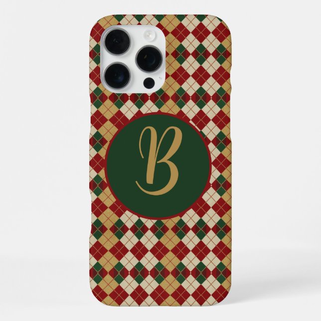 Classic, Christmas/winter argyle patterned Iphone Case (Back)