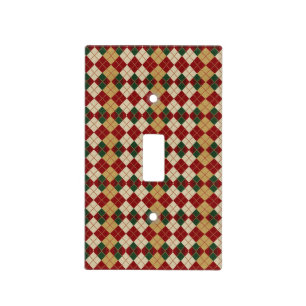 Classic, Christmas/winter argyle patterned Light Switch Cover