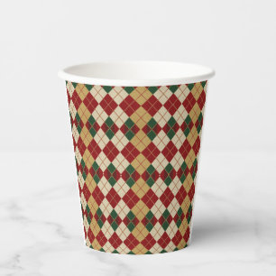 Classic, Christmas/winter argyle patterned Paper Cups
