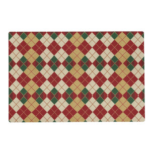 Classic, Christmas/winter argyle patterned Placemat