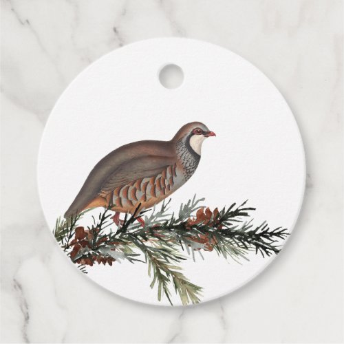 Classic Christmas Winter Partridge Bird Gift Tags