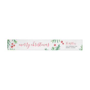 Classic Christmas Wrap Around Return Address Label