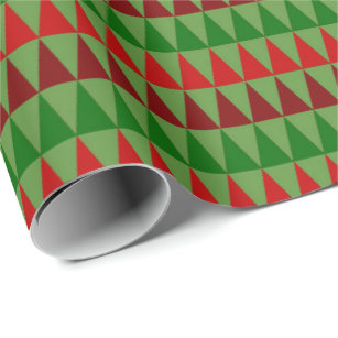 Classic Christmas Wrap Damask Red Green Wrapping Paper