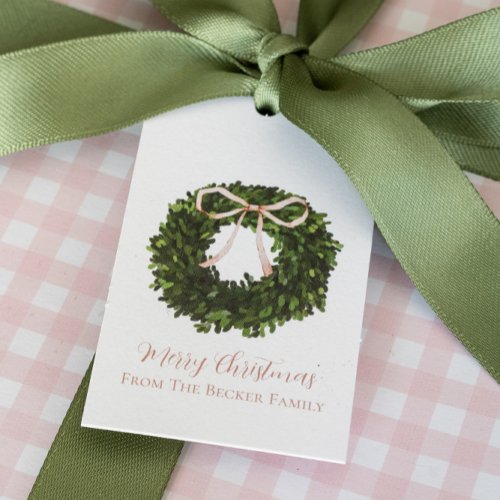 Classic Christmas Wreath Gift Tags _ Customizable