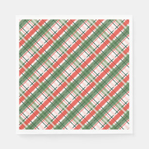 Classic Christmass Red Green and White plaid Napkins