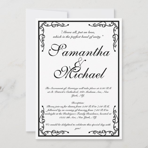 Classic Church Wedding Invitation