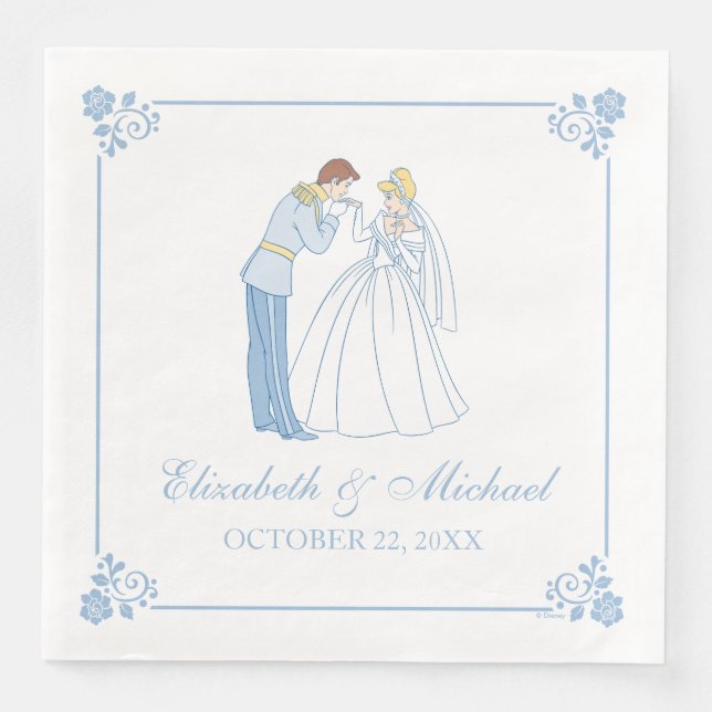 Classic Cinderella Wedding Paper Dinner Napkins (Front)