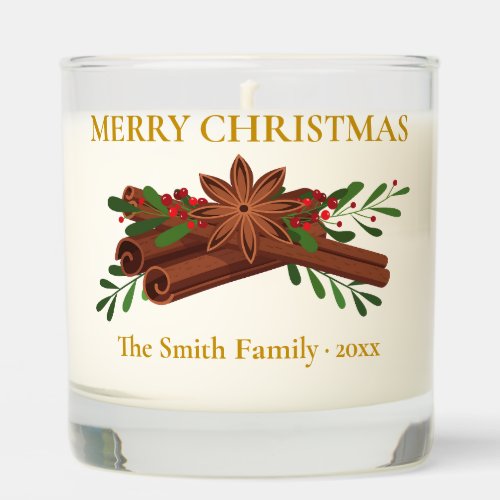 Classic Cinnamon Star Anise Personalized Christmas Scented Candle