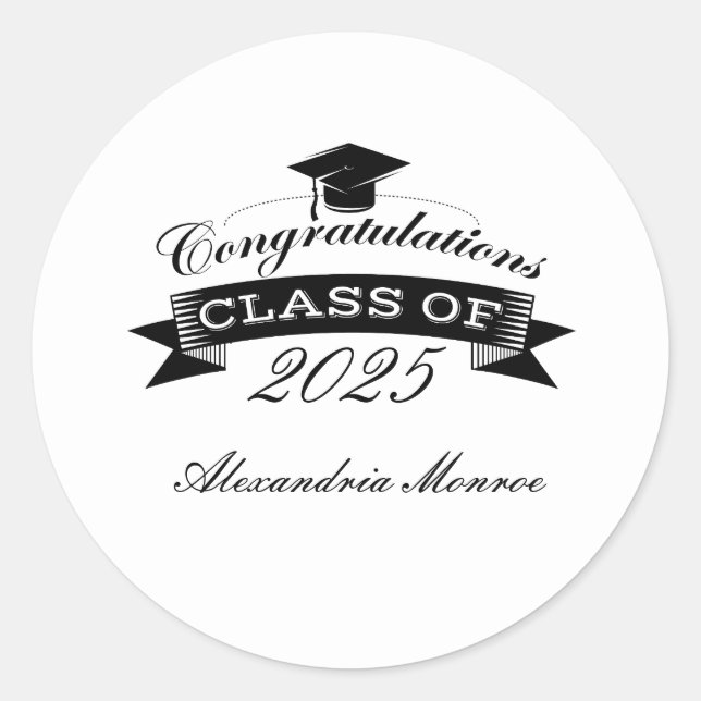 Classic - Circle Graduation Sticker (Front)
