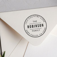 Classic Circle Logo Family Name Return Address