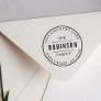 Classic Circle Logo Family Name Return Address Rubber Stamp