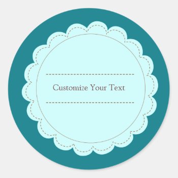 Classic Circle Scallop  Classic Round Sticker by thepapershoppe at Zazzle