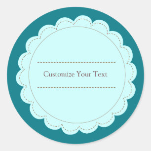 Classic Circle Scallop Round Sticker