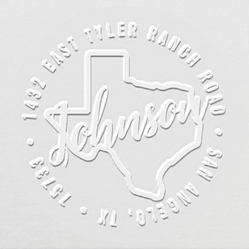 Classic Circle Texas Address Embosser